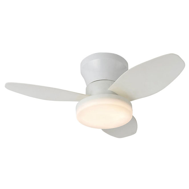 Ventilador DC TAURO MINI blanco/blanco, 3 aspas, 48W LED 3000|4000|6000K, Al.18xD.70cm