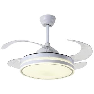 Ventilador Plafón Rodas con control remoto, 6 velocidades, luz regulable y modo invierno/verano
