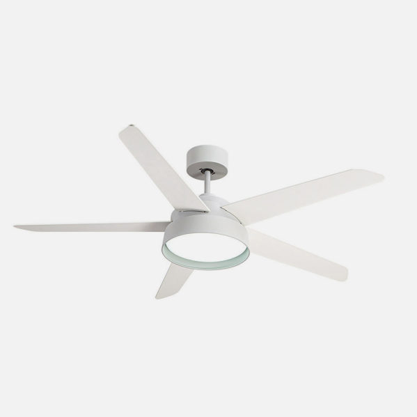 Ventilador 25w Dc Blanco Lebeche 5 Aspas Rev.  Blanca/haya 6 Vel. 3000-4000-6000k 132d Remoto,memoria Y Temporizador