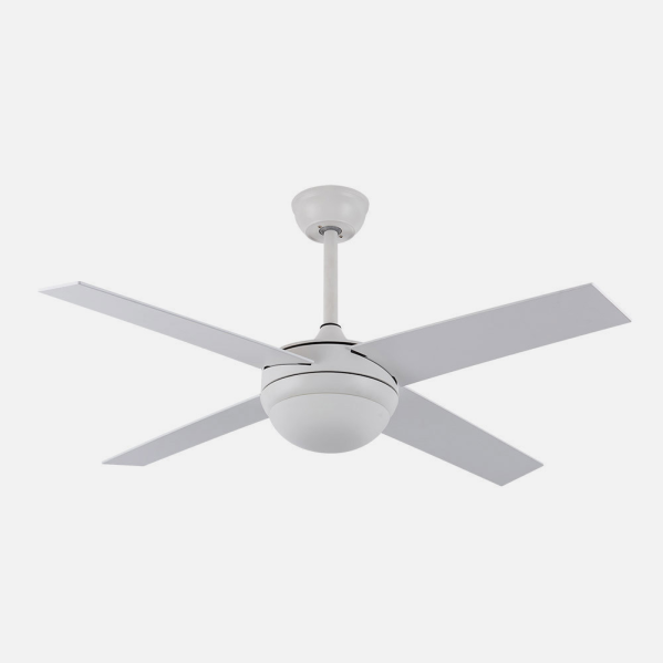 Ventilador Dc Ciro 2xe27 Blanco 4 Asp. Blanco/haya 35/45x116,8d Remoto Y Temporizador