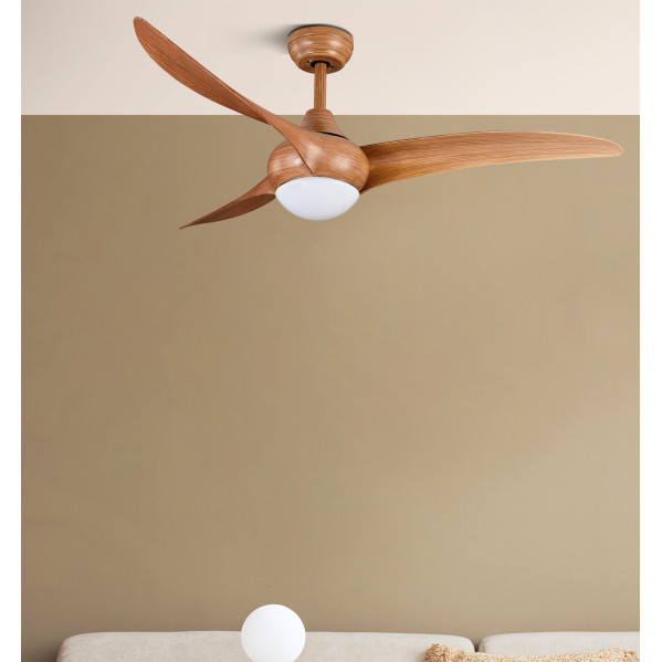 Ventilador Dc Canea 24w Marron 3 Aspas 6 Velocidades 134d 3000-4500-6000k C/remoto, Memoria Y Temporizador 2424lm