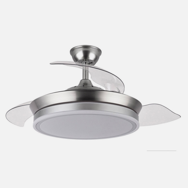 Ventilador Dc Bayomo Niquel 72w 6120lm 91d 3asp.desplegables 3000-4000-6000k Remoto, Temporizador, Memoria