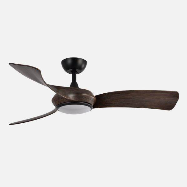Ventilador Dc Cerdeña 30w 2950lm Negro/roble 3aspas 3000k,4500k,6000k Regulable Intensidad+ Remoto+ Temporizador+ Memoria