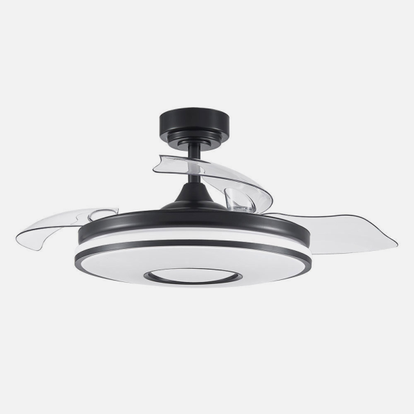 Ventilador Dc Dani 48w 4800lm Negro 3aspas 6velocidades 91d  3000-4000-6000k Remoto+memoria+temporizador
