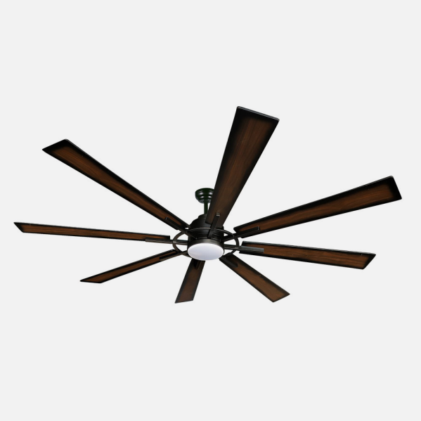 Ventilador Dc Fusion 24w Negro/roble 8aspas183d Regulable Intensidad 2950lm 3000k,4000k,6000k Remoto+temporizador+memoria