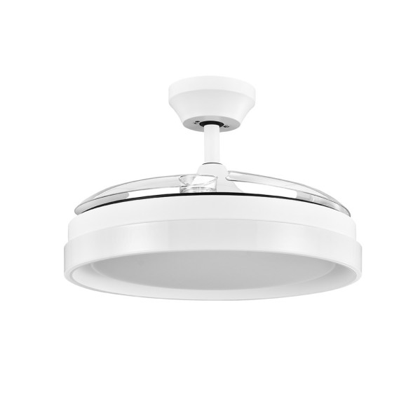 Ventilador Dc Zenit Blanco 72w 3aspas desplegables 107d 7200lm 6vel 3000k,4500k,6000k Remoto+temporizador+memoria