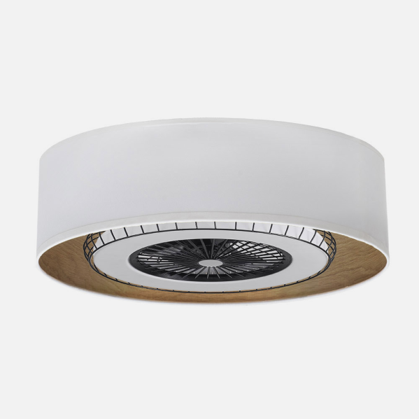 Ventilador DC Tania 72w Blanco/madera Clara 5 Aspas 6 Velocidades 3col Remoto,memoria,reg.Intensidad,temporizador 6120lm 70d