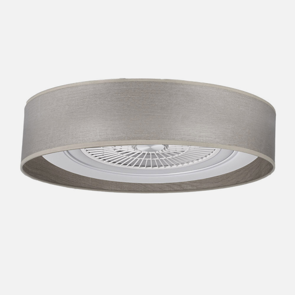 Ventilador Tania 72w Madera Gris 6120lm 5 Aspas 3col. Remoto,memoria,reg.Intensidad,temporizador 25x60x60 Cm